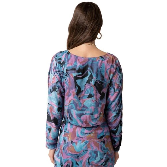 Tart Collections Womens Size L Marbled Painting Ditza Top Blouse NWT - Picture 4 of 9